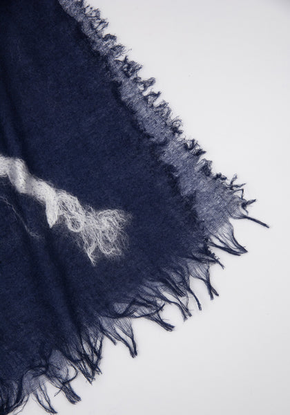 YOHJI YAMAMOTO DISCORD DE-L01-401 NEEDLE STOLE NAVY | DOSHABURI Online Shop